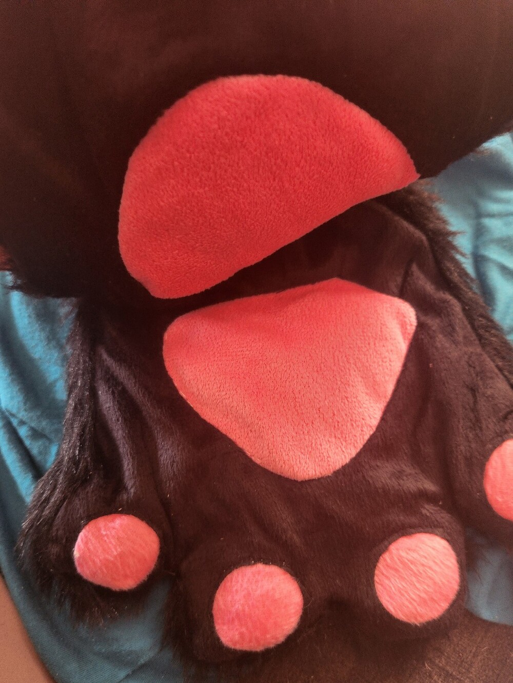 NWT Pair of KITTY PAWS black faux fur costume gloves